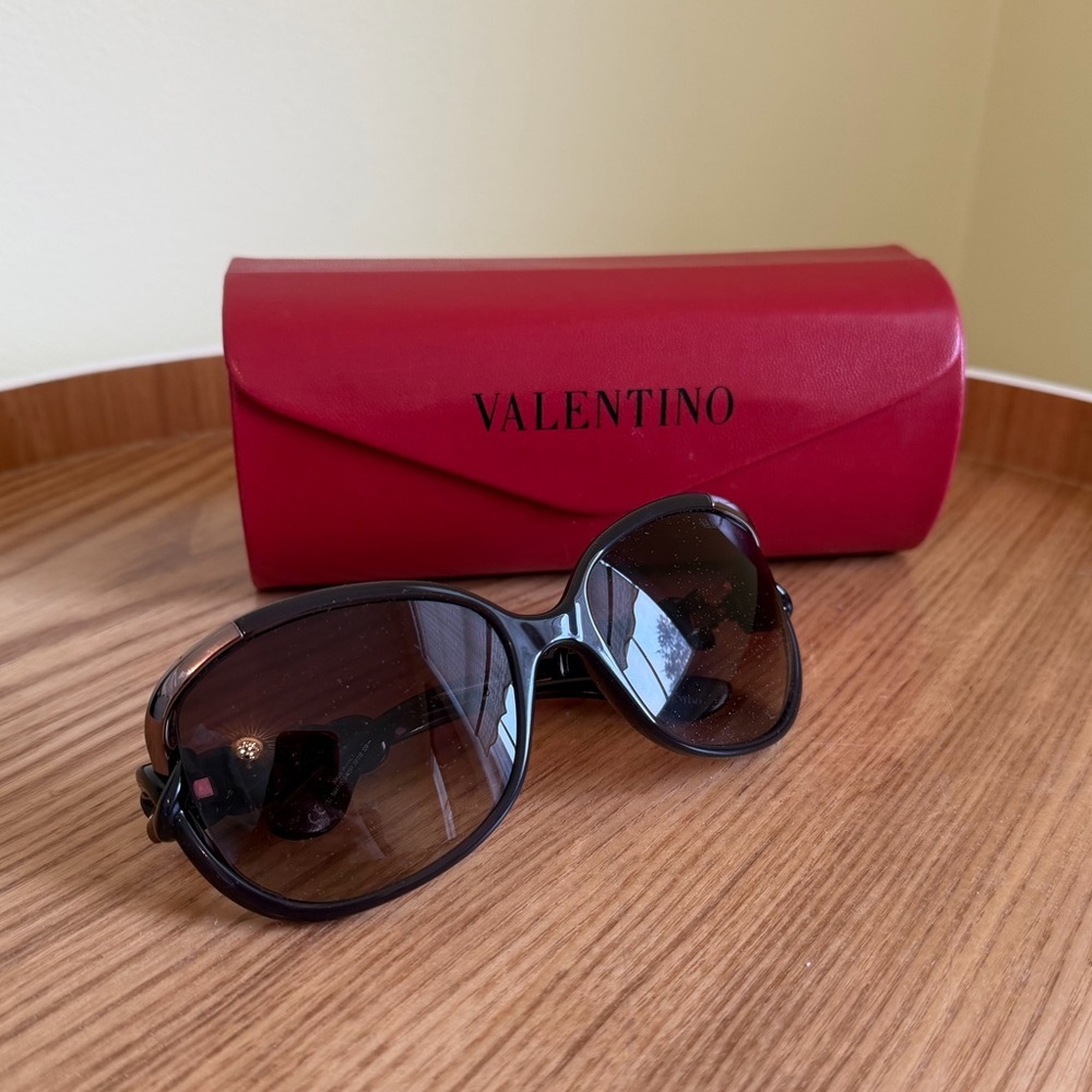 Valentino Brown Sunglasses with Red Case